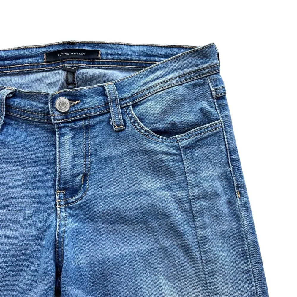 Flying Monkey Women’s 27 Light Wash Denim Front Seam Low Rise Ankle Skinny Jeans